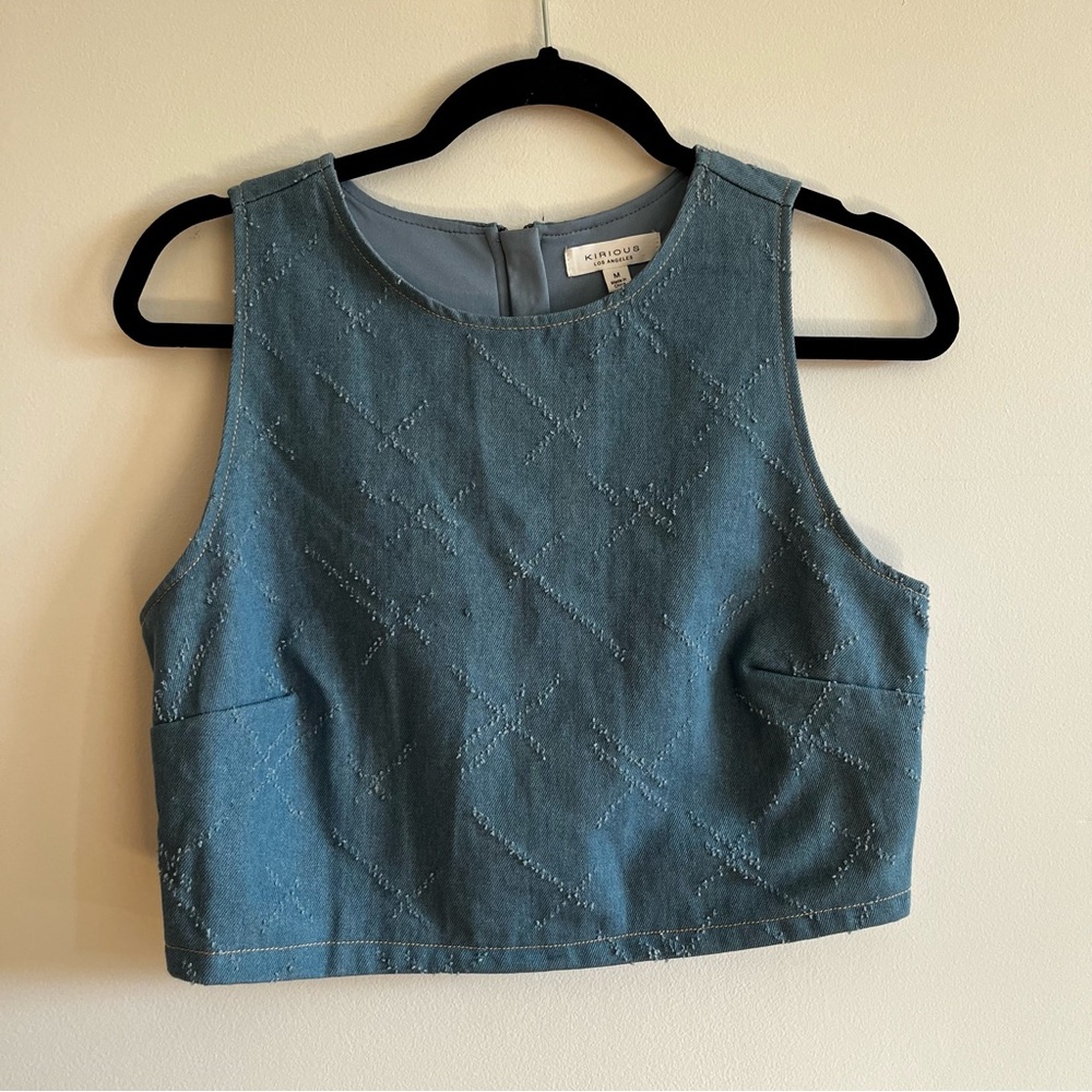 Blue Denim Crop Top